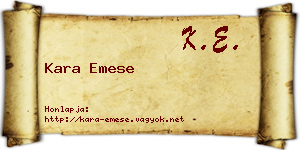 Kara Emese névjegykártya